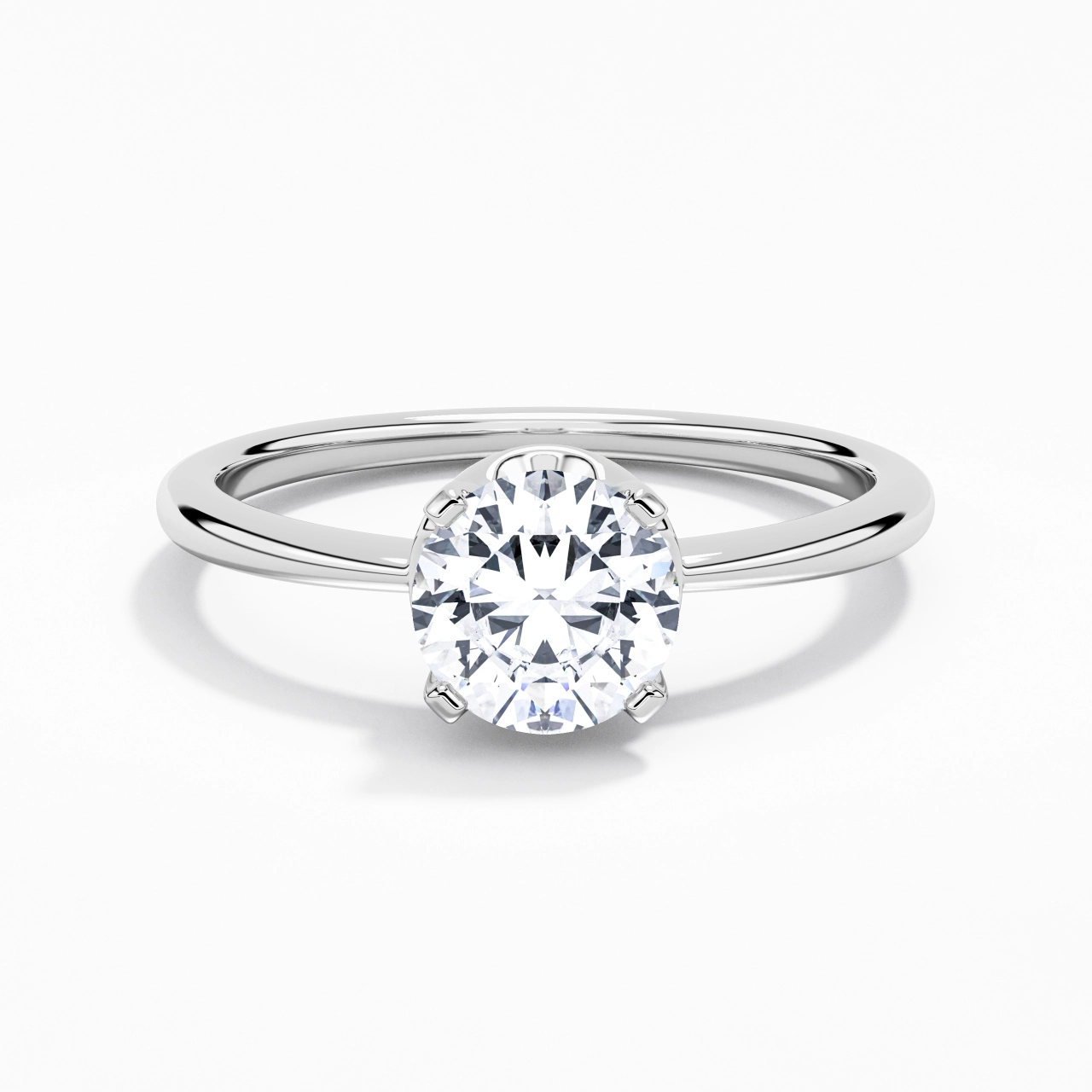 Platinum Moissanite Engagement Ring