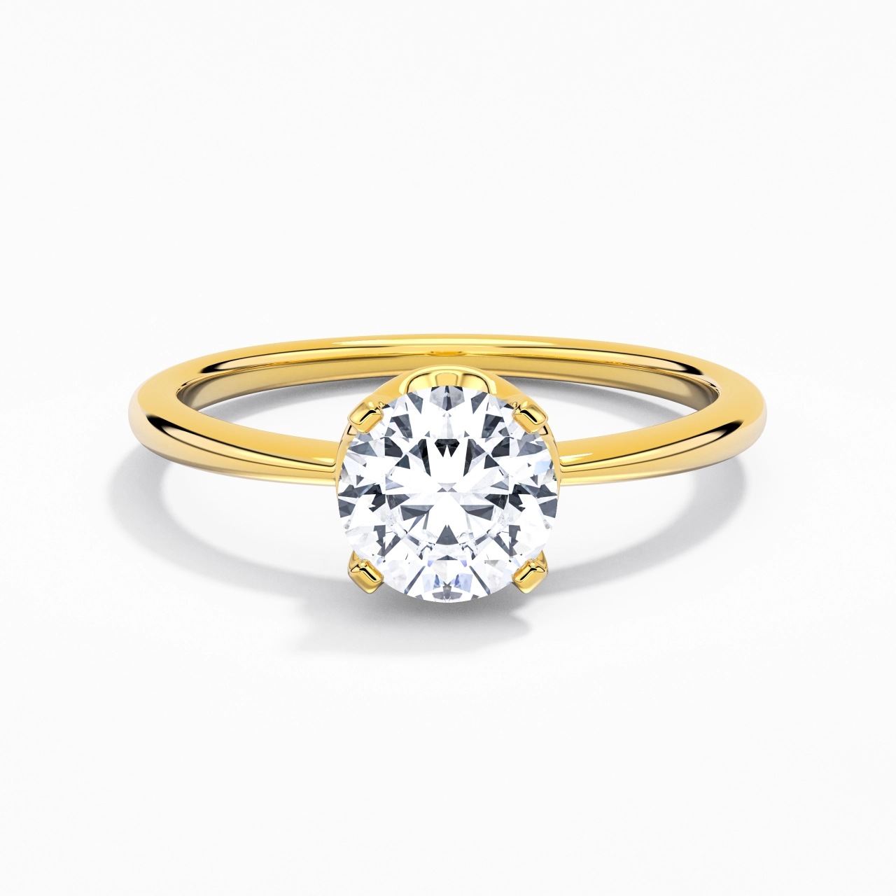 18K Gold Moissanite Engagement Ring