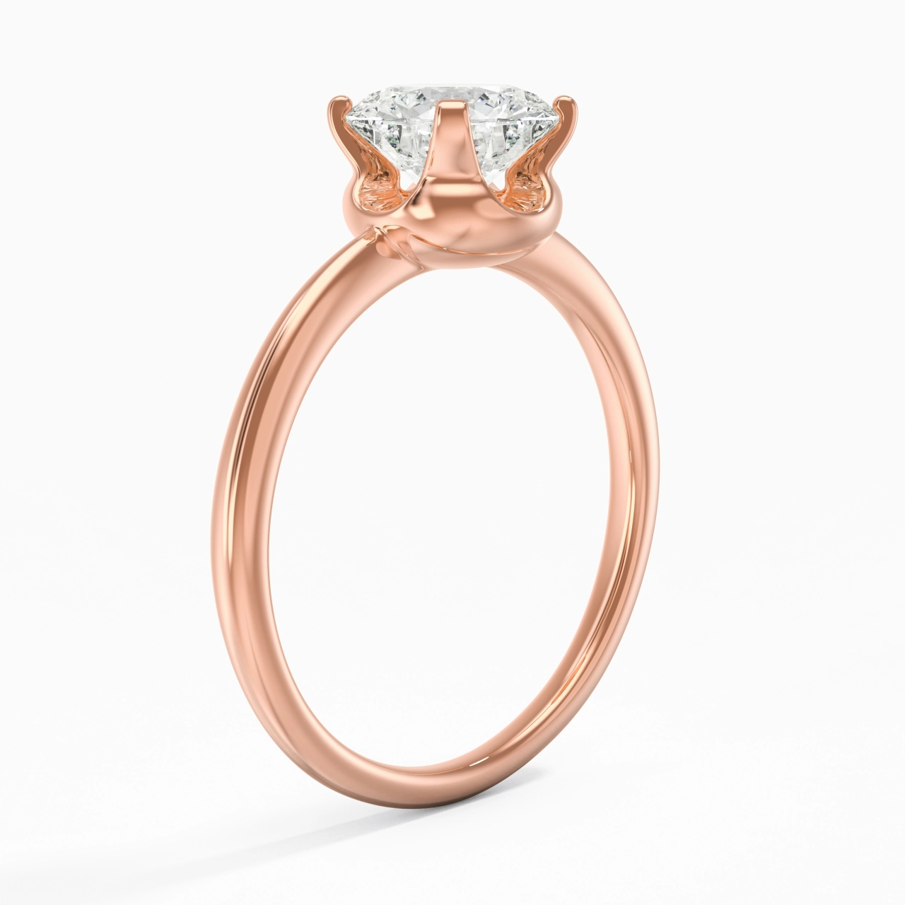18K Rose Gold Moissanite Engagement Ring