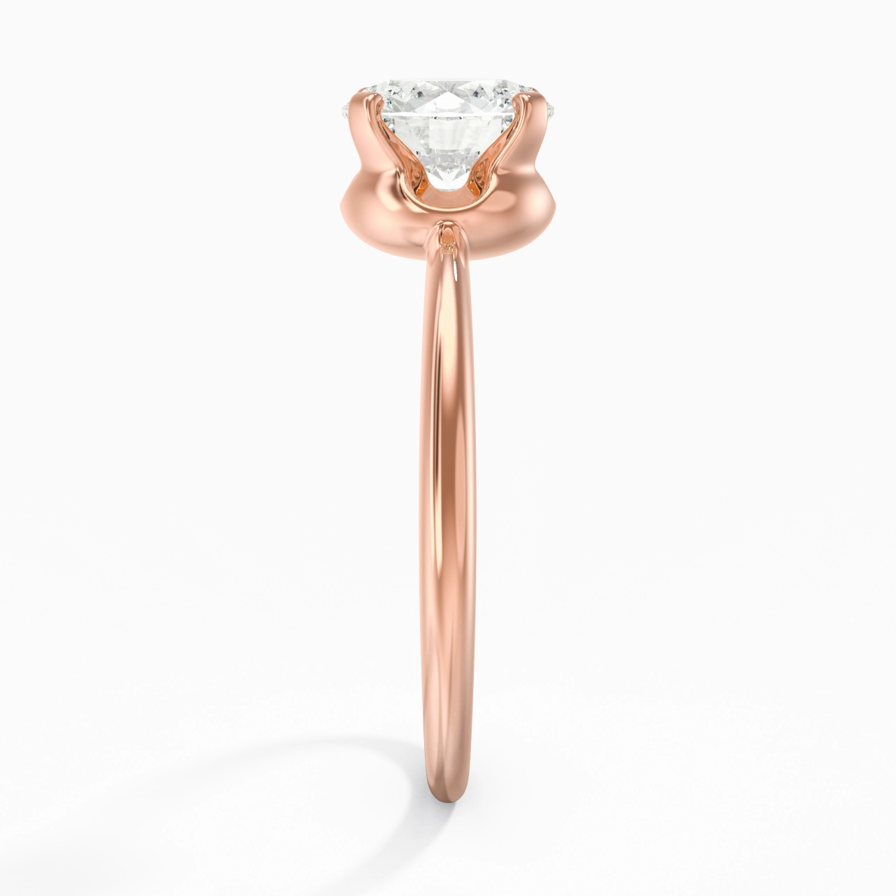 18K Rose Gold Moissanite Engagement Ring