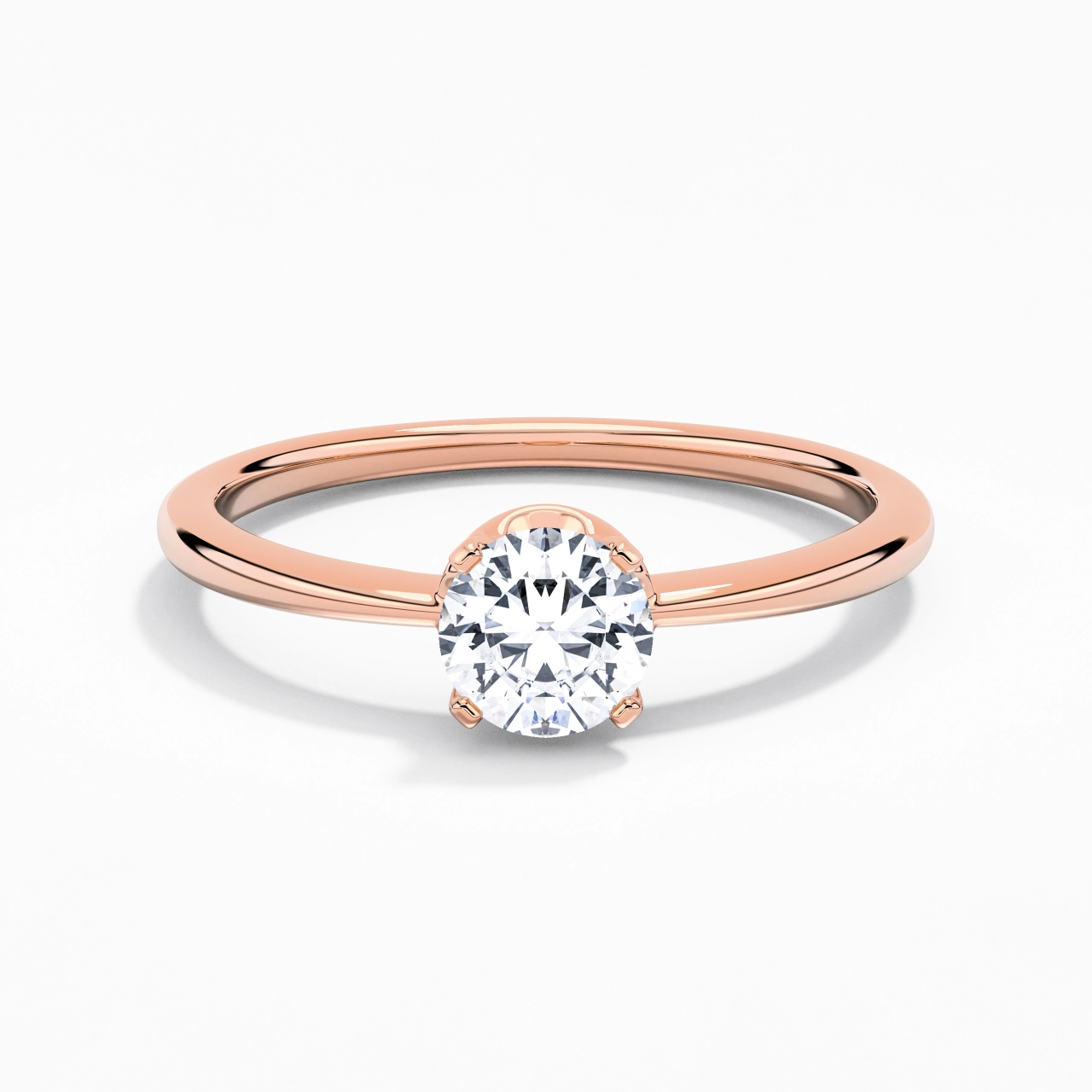 18K Rose Gold Moissanite Engagement Ring