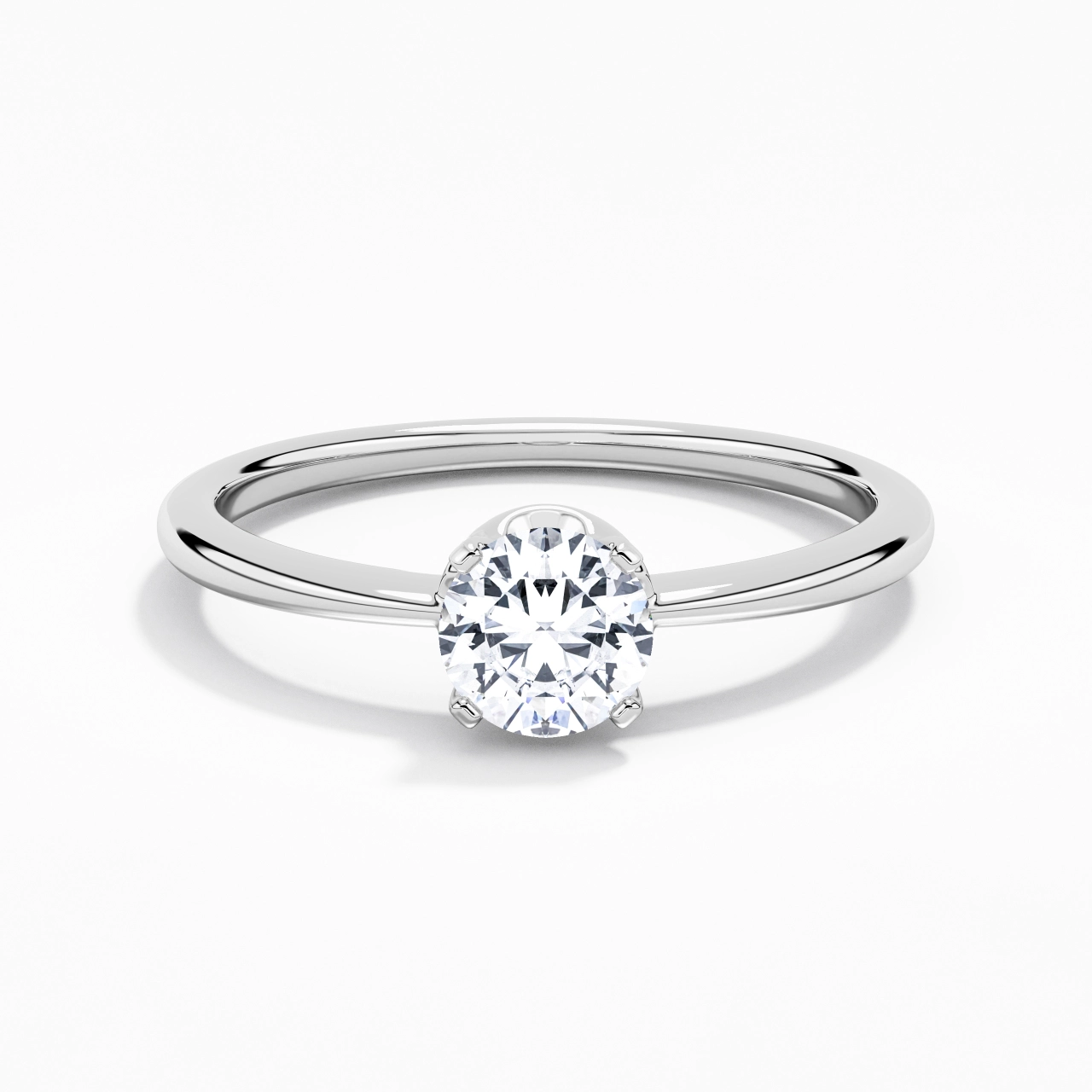 Platinum Moissanite Engagement Ring