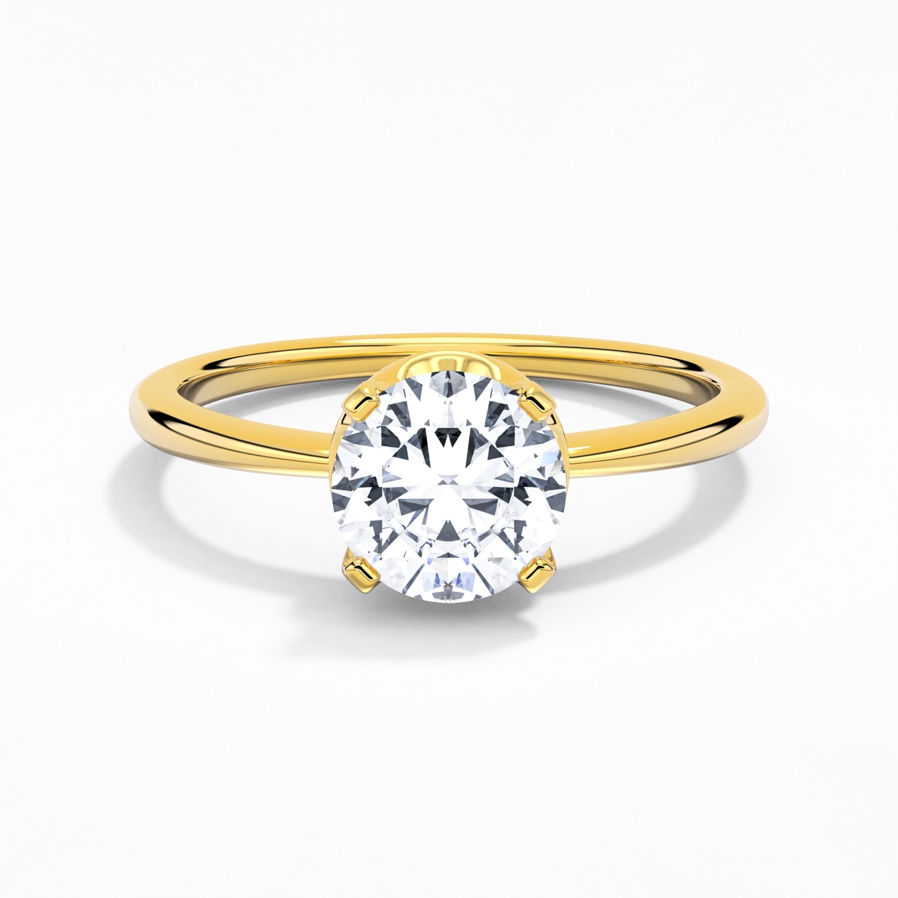 14K Gold Moissanite Engagement Ring
