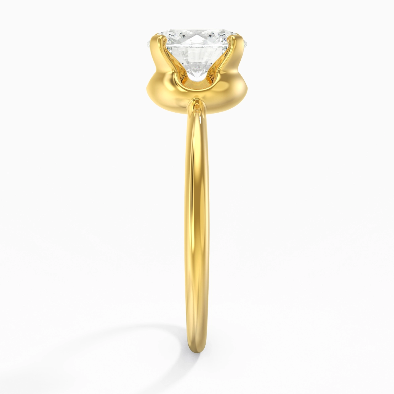 18K Gold Moissanite Engagement Ring