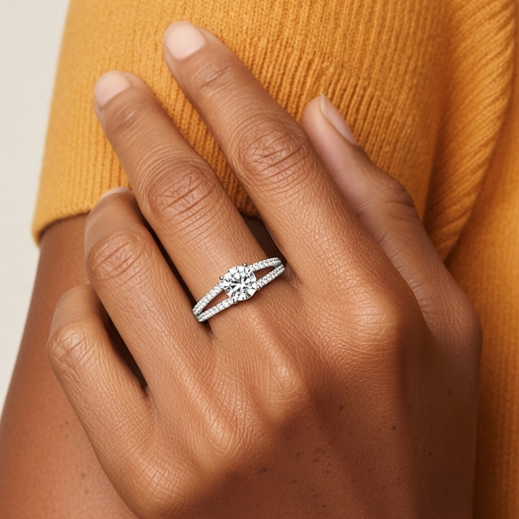 Platinum Moissanite Engagement Ring