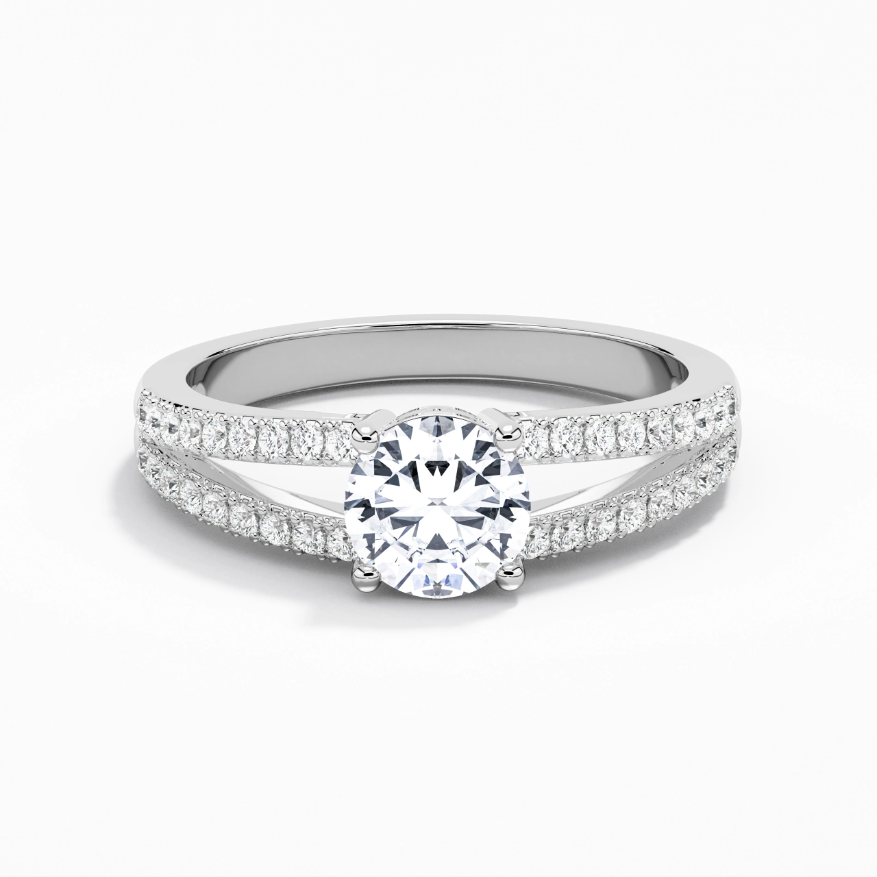 Platinum Moissanite Engagement Ring