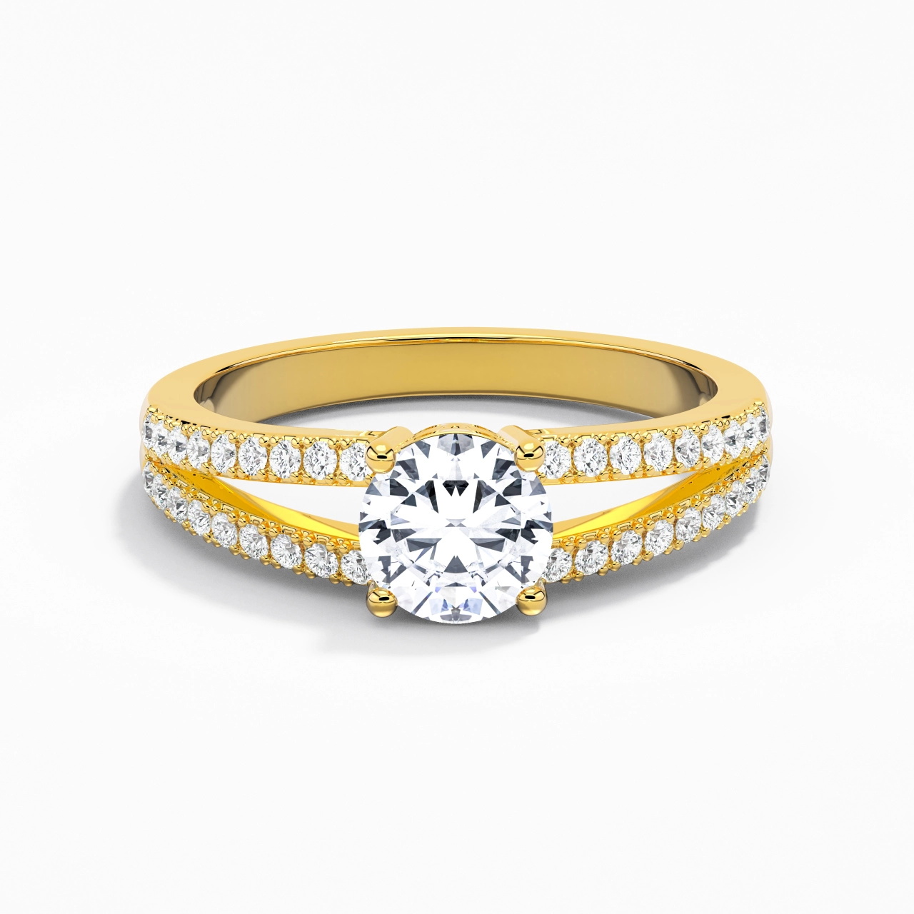 18K Gold Moissanite Engagement Ring