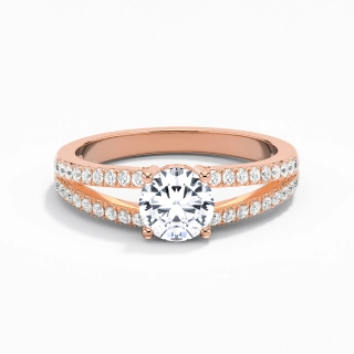 14K Rose Gold Moissanite Engagement Ring