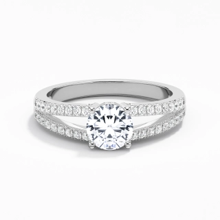 Platinum Moissanite Engagement Ring