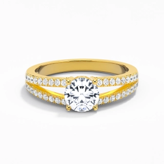 14K Gold Moissanite Engagement Ring