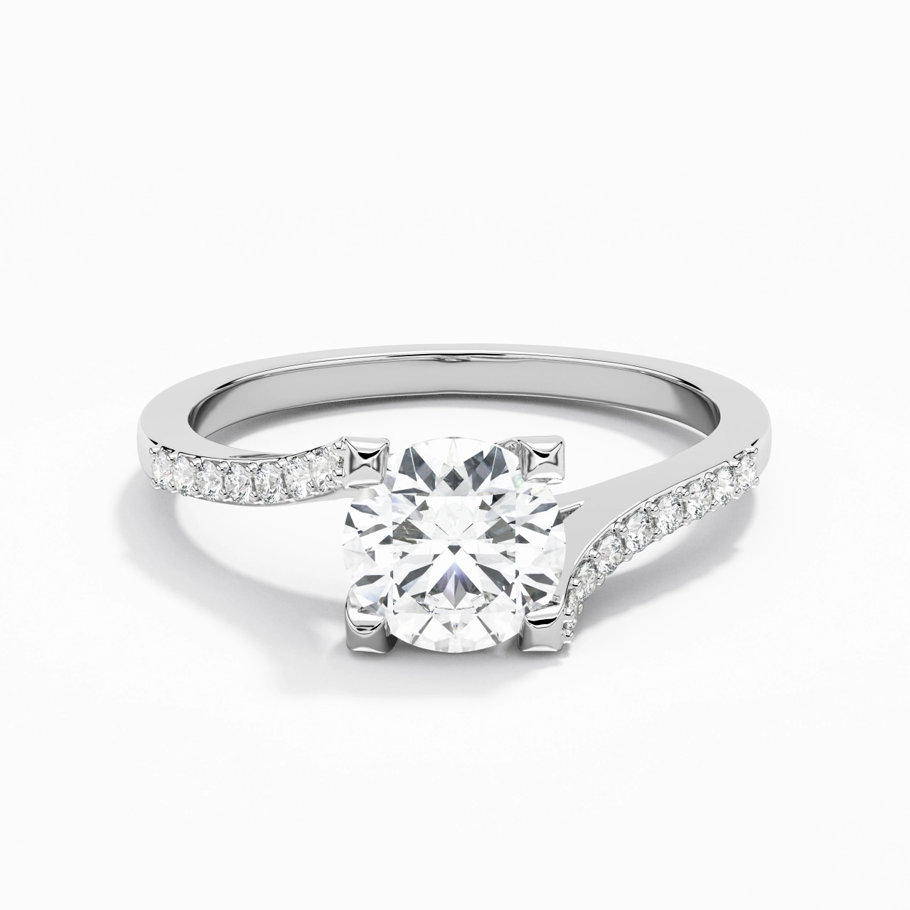 925 Sterling Silver Moissanite Engagement Ring