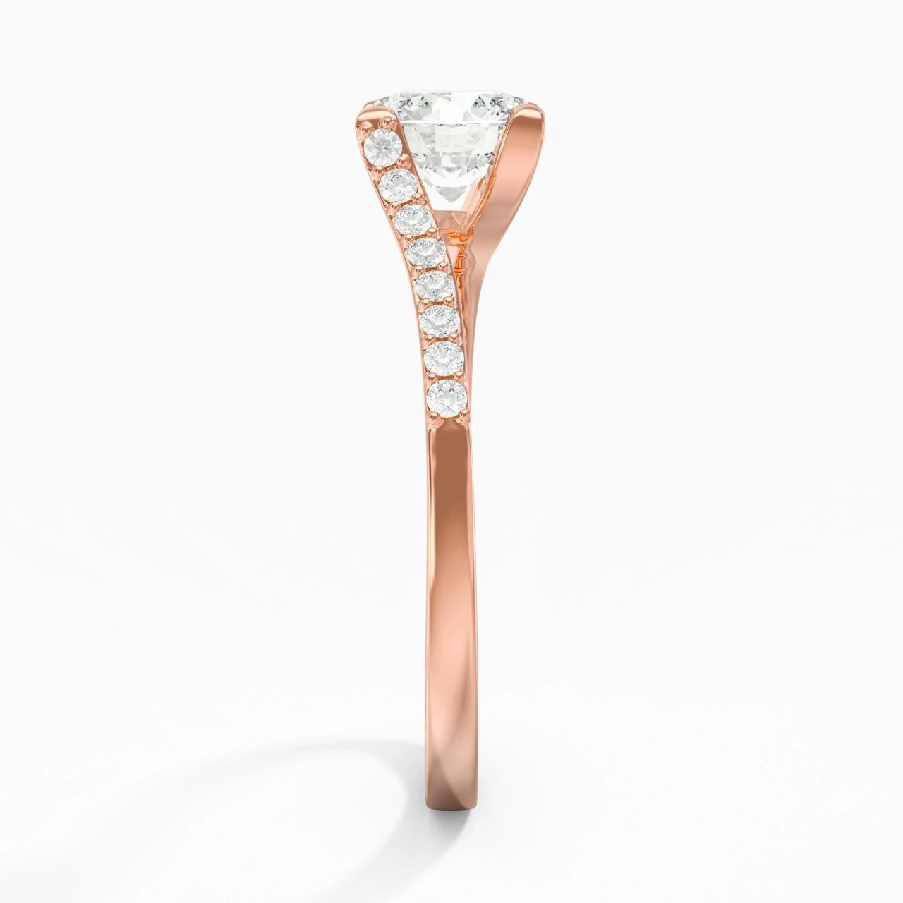 18K Rose Gold Moissanite Engagement Ring