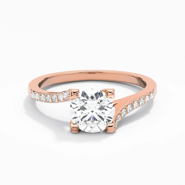 18K Rose Gold Moissanite Engagement Ring