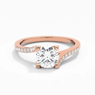 14K Rose Gold Moissanite Engagement Ring