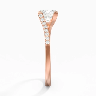 14K Rose Gold Moissanite Engagement Ring