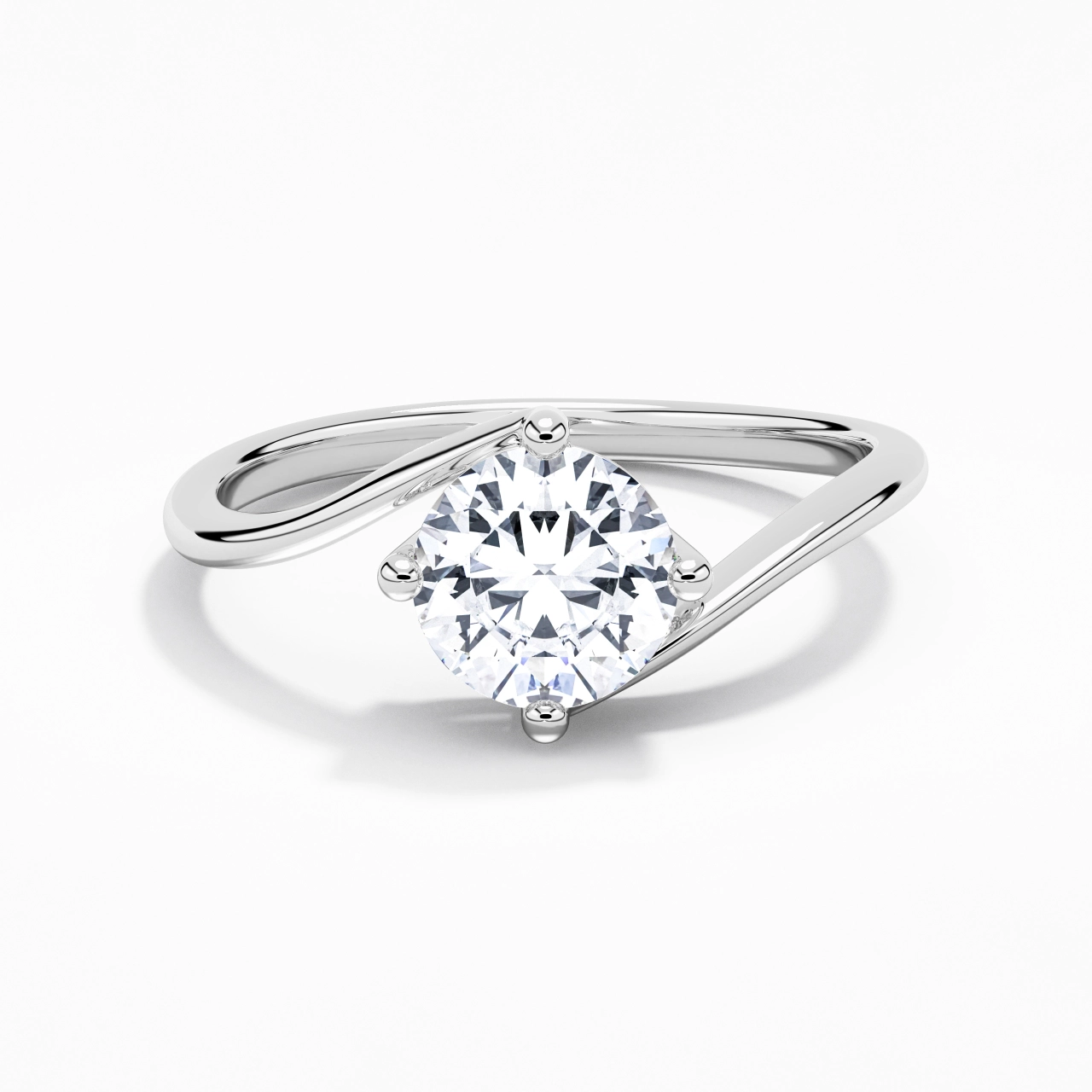 Solitaire Est Ouest Bague de fiançailles 1.50ct Moissanite