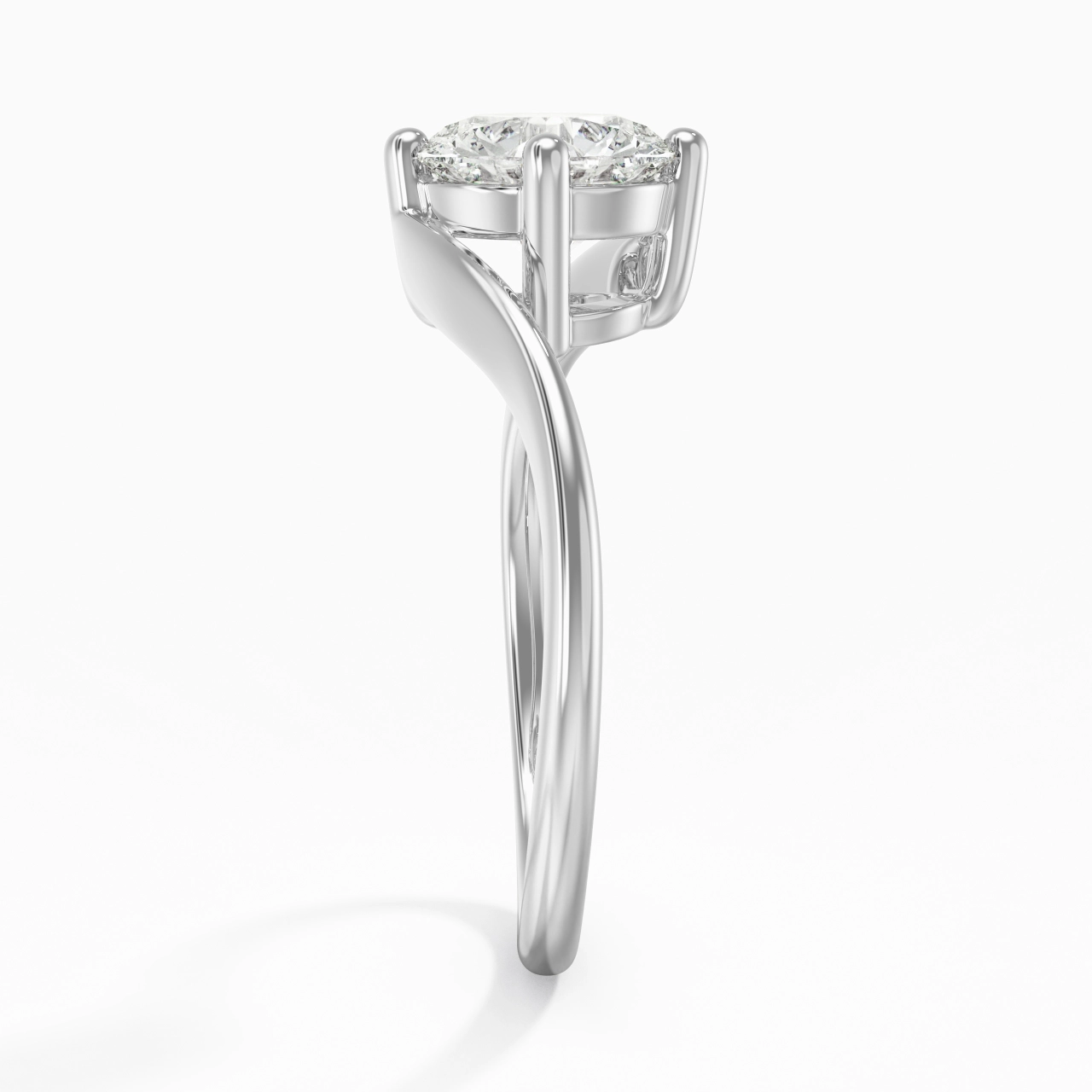 Solitaire Est Ouest Bague de fiançailles 1.50ct Moissanite
