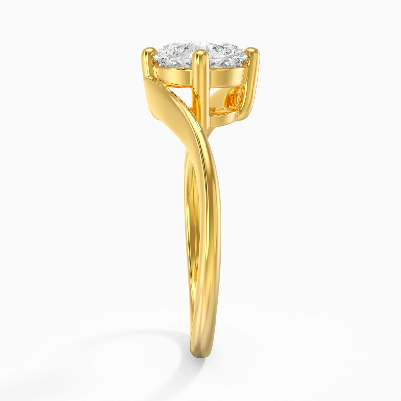 Solitaire East West Engagement Ring 1.50ct Moissanite