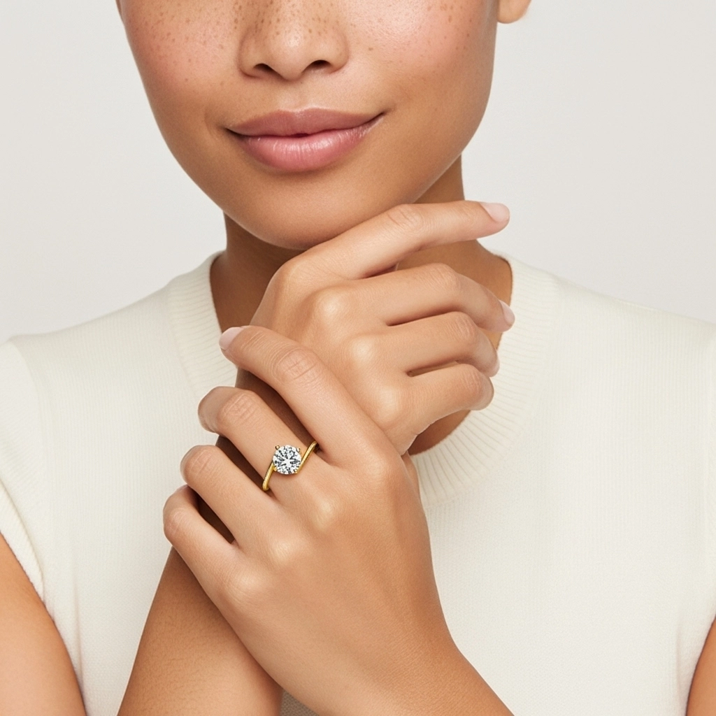 Solitaire Est Ouest Bague de fiançailles 1.00ct Moissanite