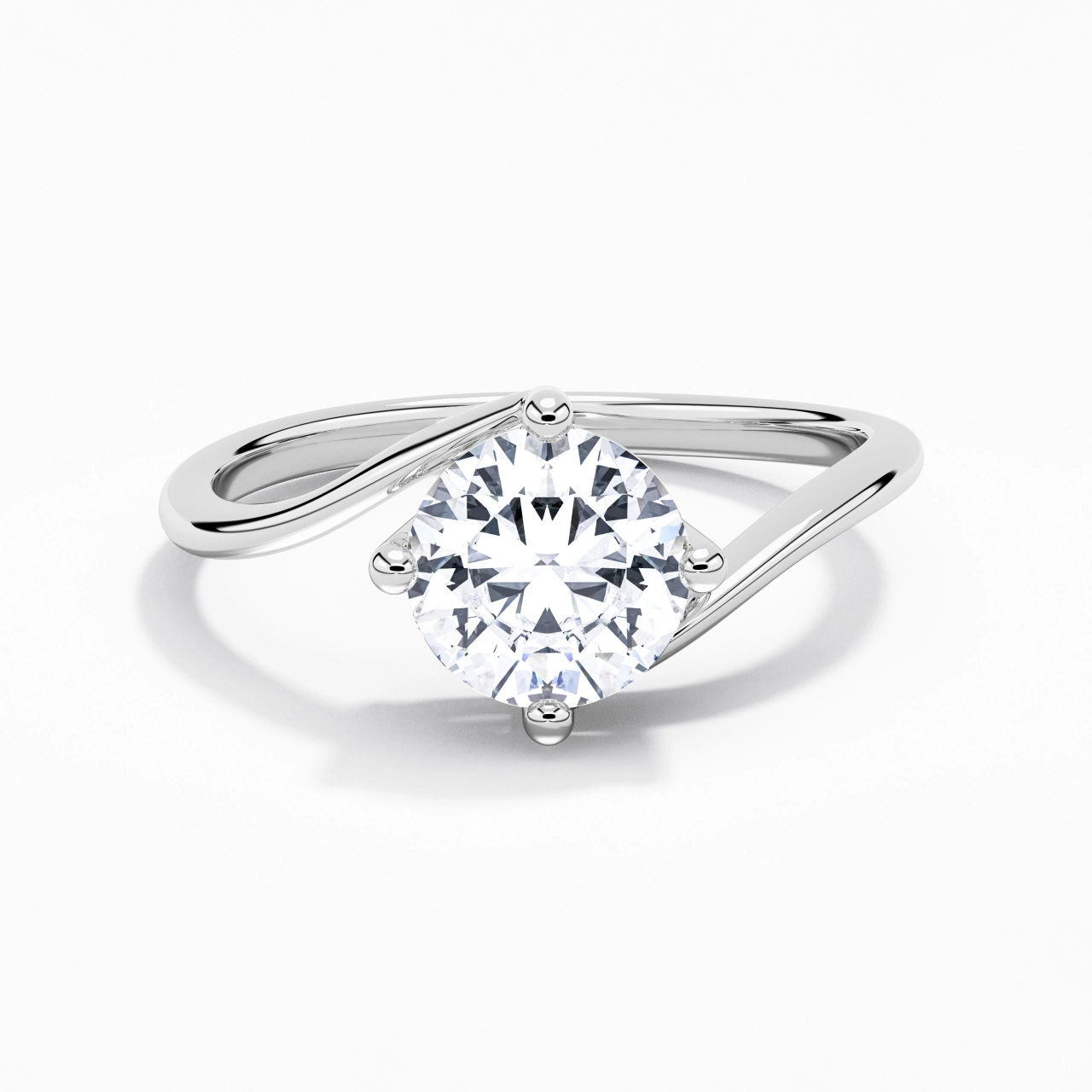 Solitaire Est Ouest Bague de fiançailles 2.00ct Moissanite