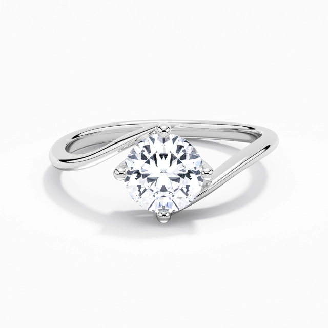 Tige de Contournement Éternel Solitaire Est Ouest Bague de fiançailles Moissanite 1.50ct Platine Tige de Contournement Éternel Solitaire Est Ouest Bague de fiançailles Moissanite 1.50ct Platine