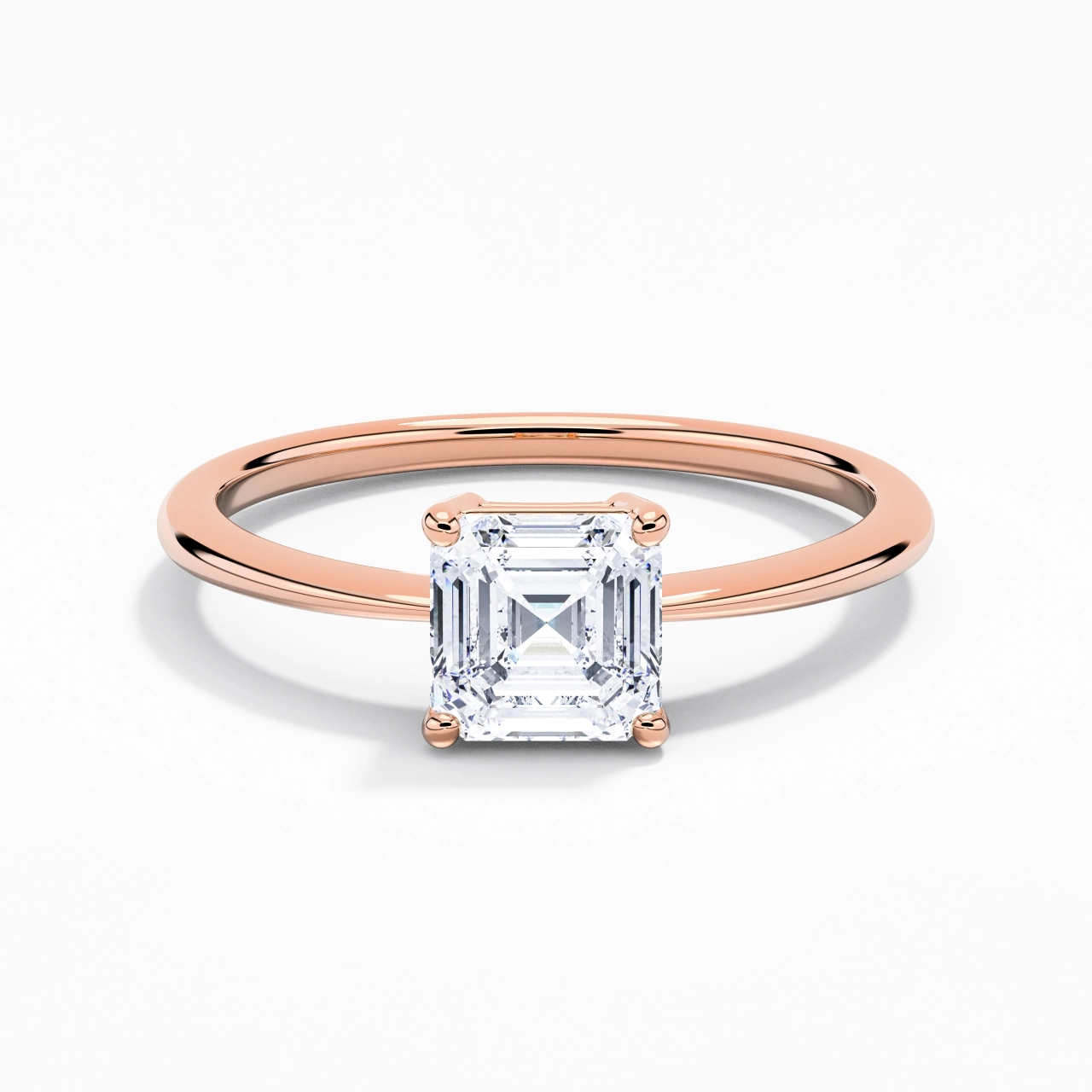 Or rose 18 carats Moissanite Bague de fiançailles