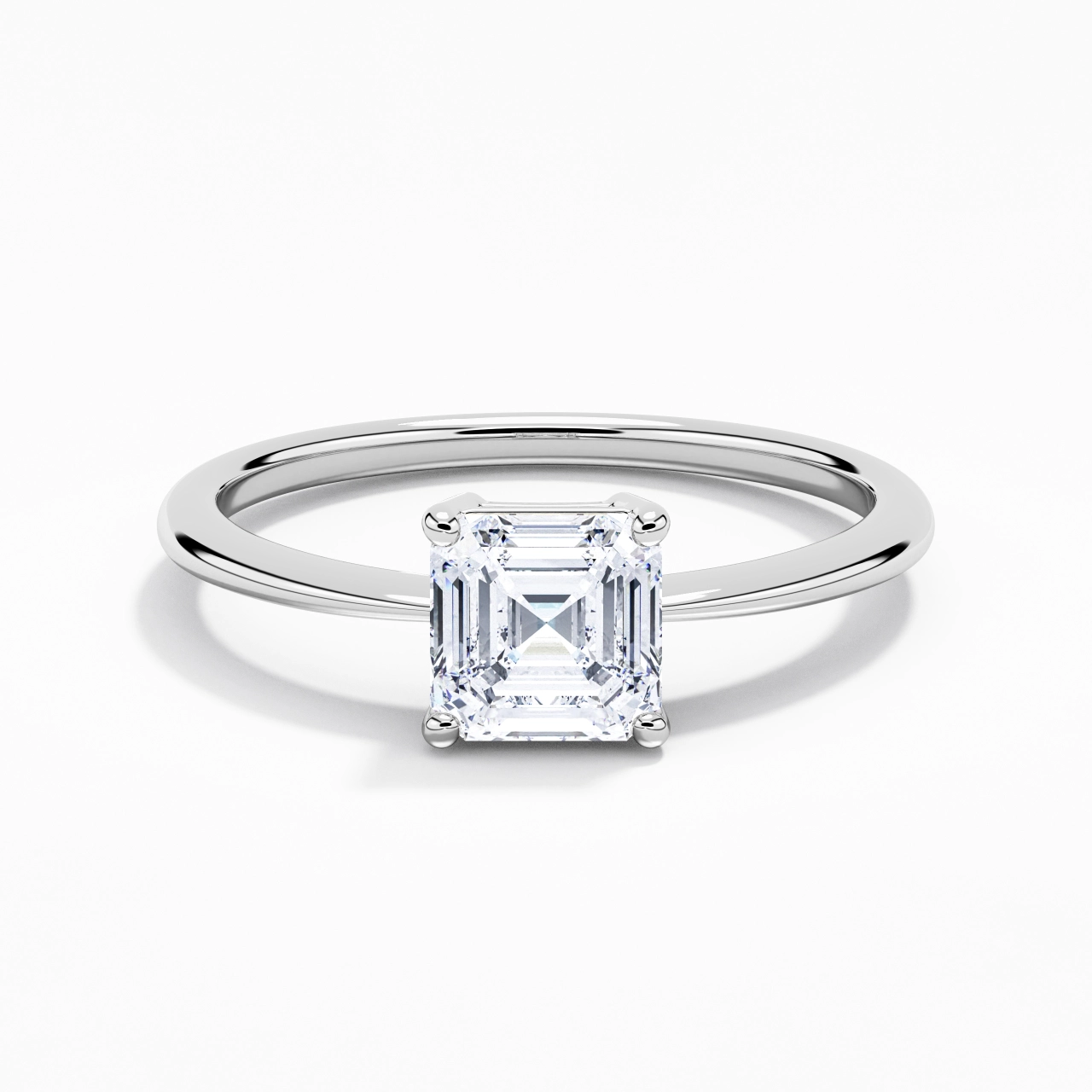 18K White Gold Moissanite Engagement Ring