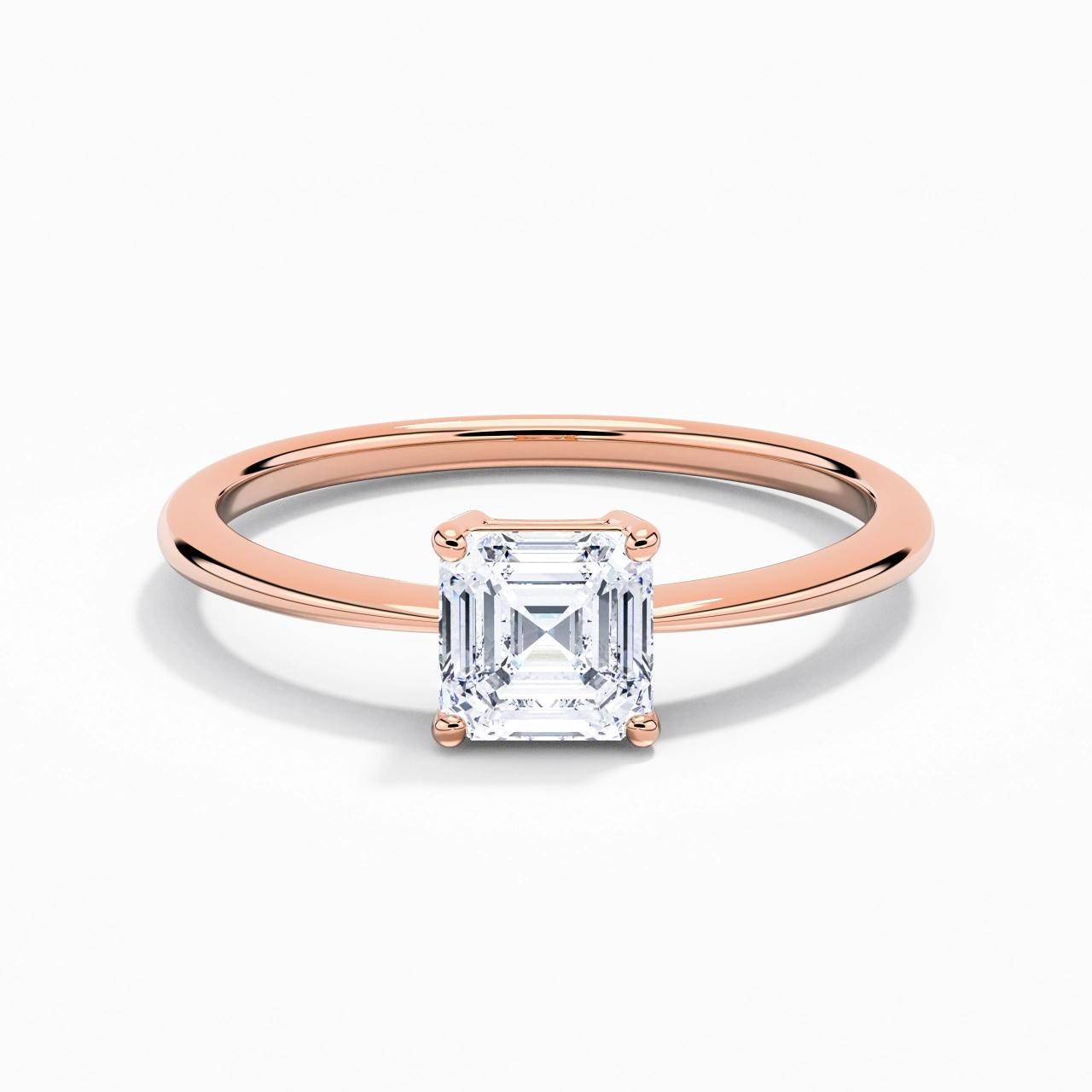 18K Rose Gold Moissanite Engagement Ring