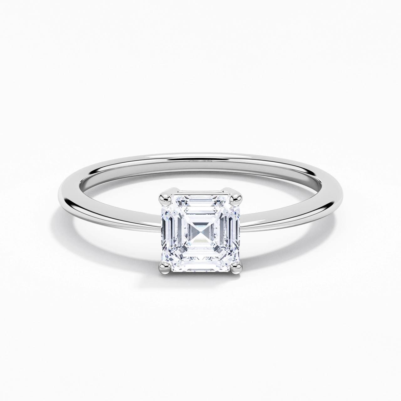 Platinum Moissanite Engagement Ring