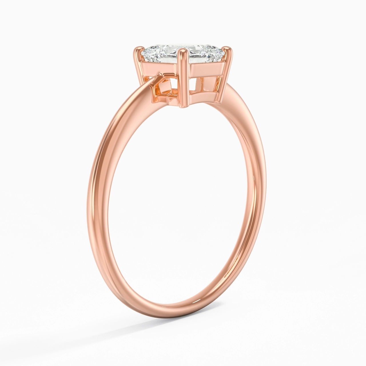18K Rose Gold Moissanite Engagement Ring