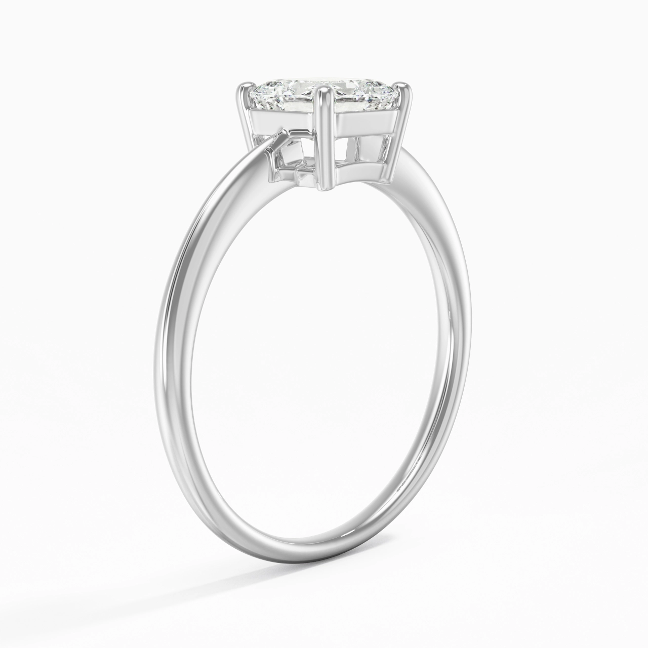 Platinum Moissanite Engagement Ring