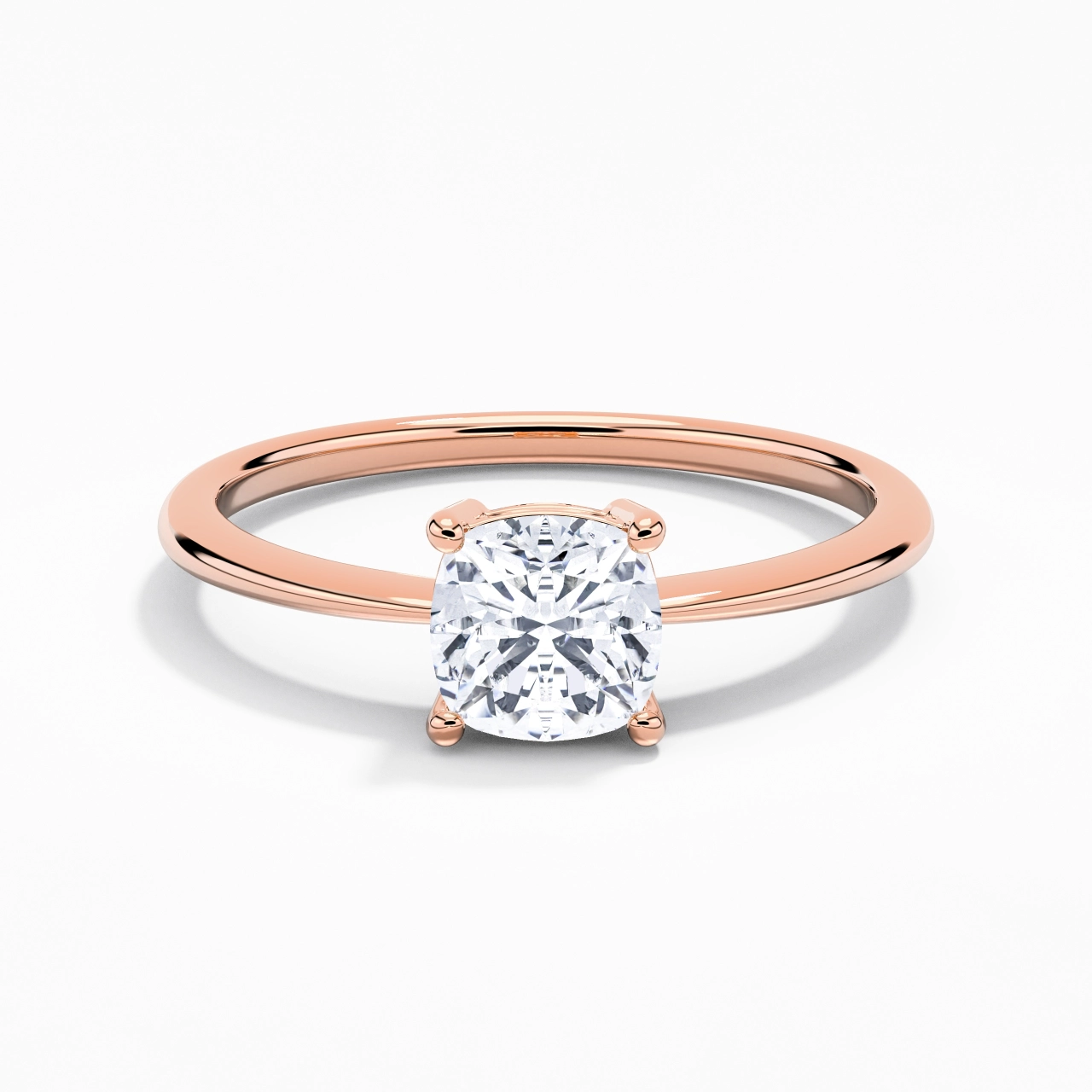 Or rose 18 carats Moissanite Bague de fiançailles