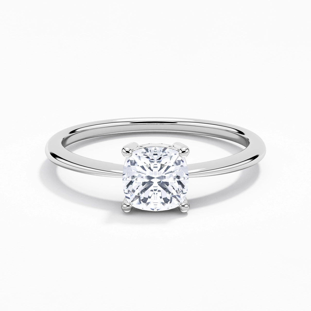 18K White Gold Moissanite Engagement Ring