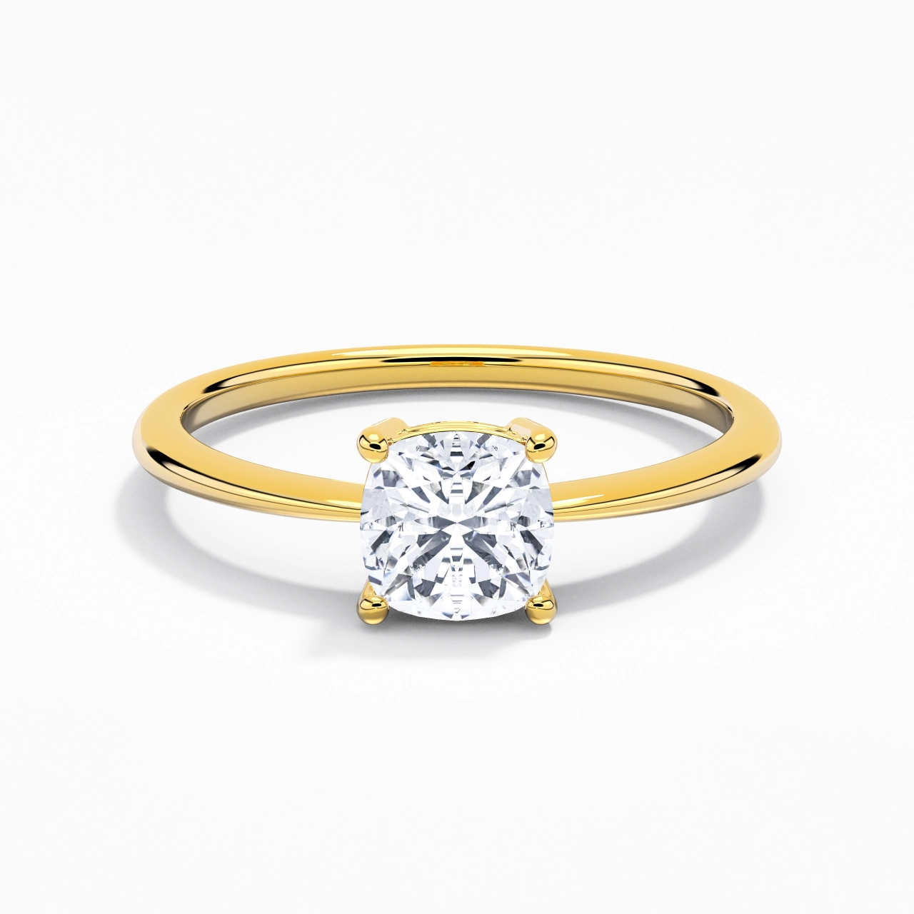 14K Gold Moissanite Engagement Ring
