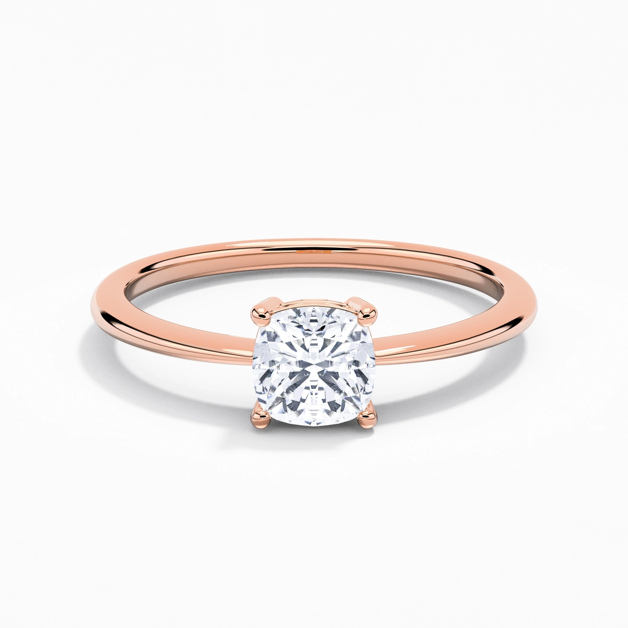 18K Rose Gold Moissanite Engagement Ring