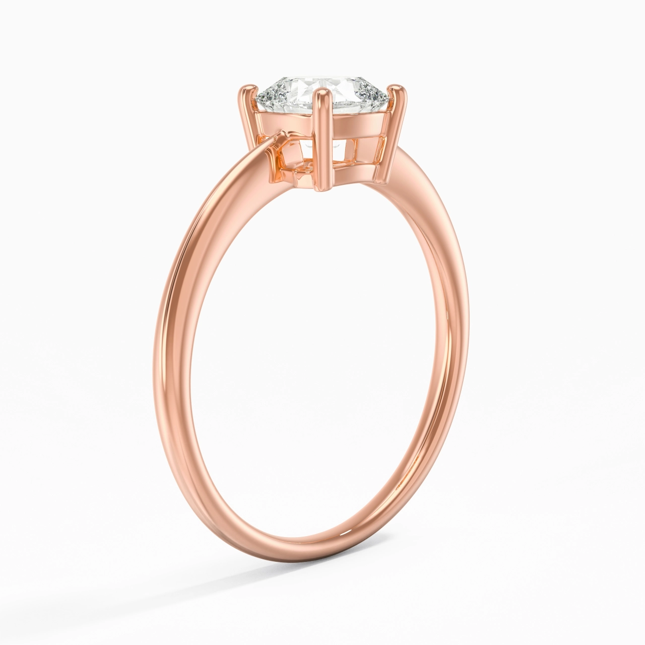 18K Rose Gold Moissanite Engagement Ring