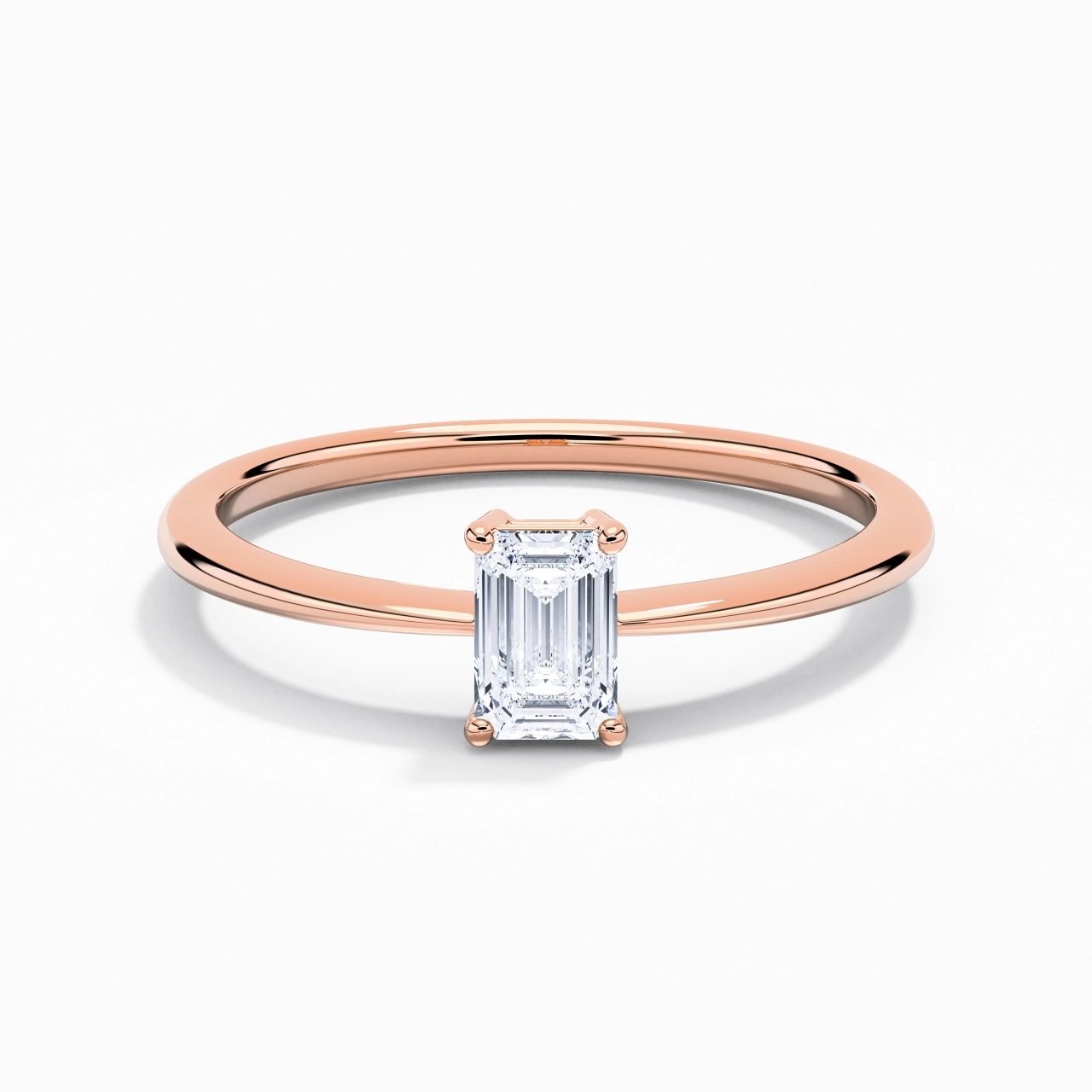 18K Rose Gold Moissanite Engagement Ring