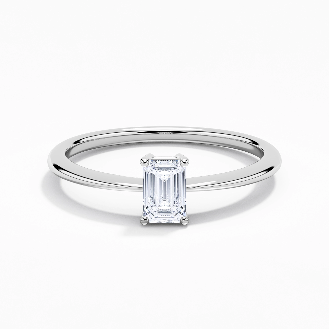 Or blanc 14 carats Moissanite Bague de fiançailles