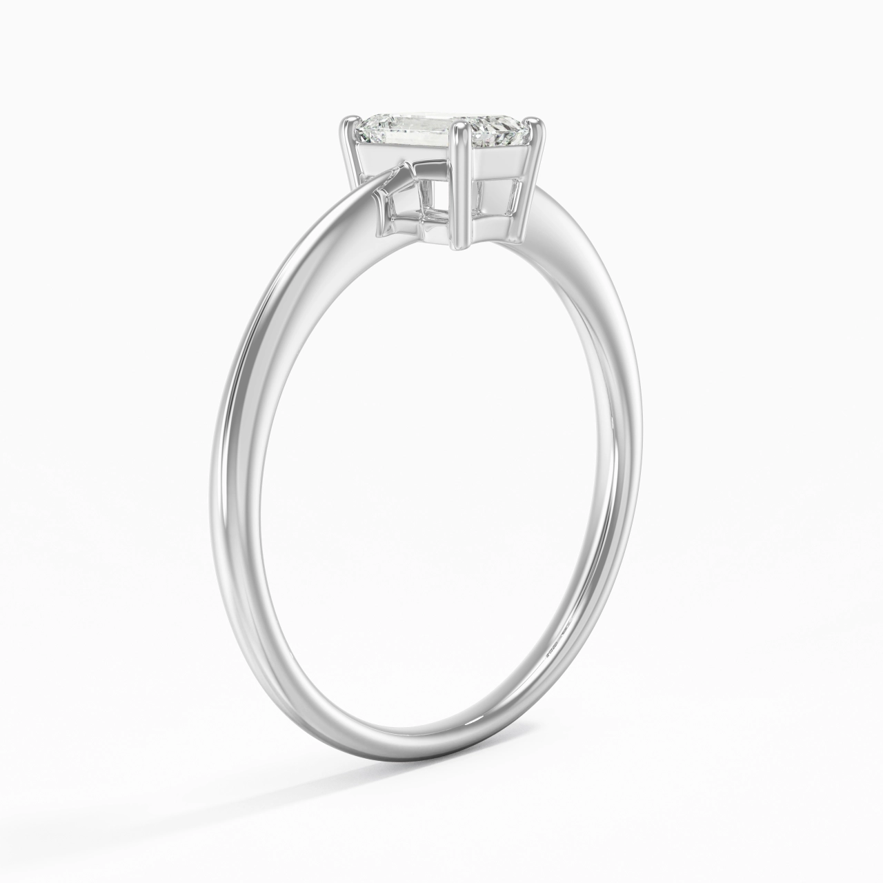 Or blanc 18 carats Moissanite Bague de fiançailles