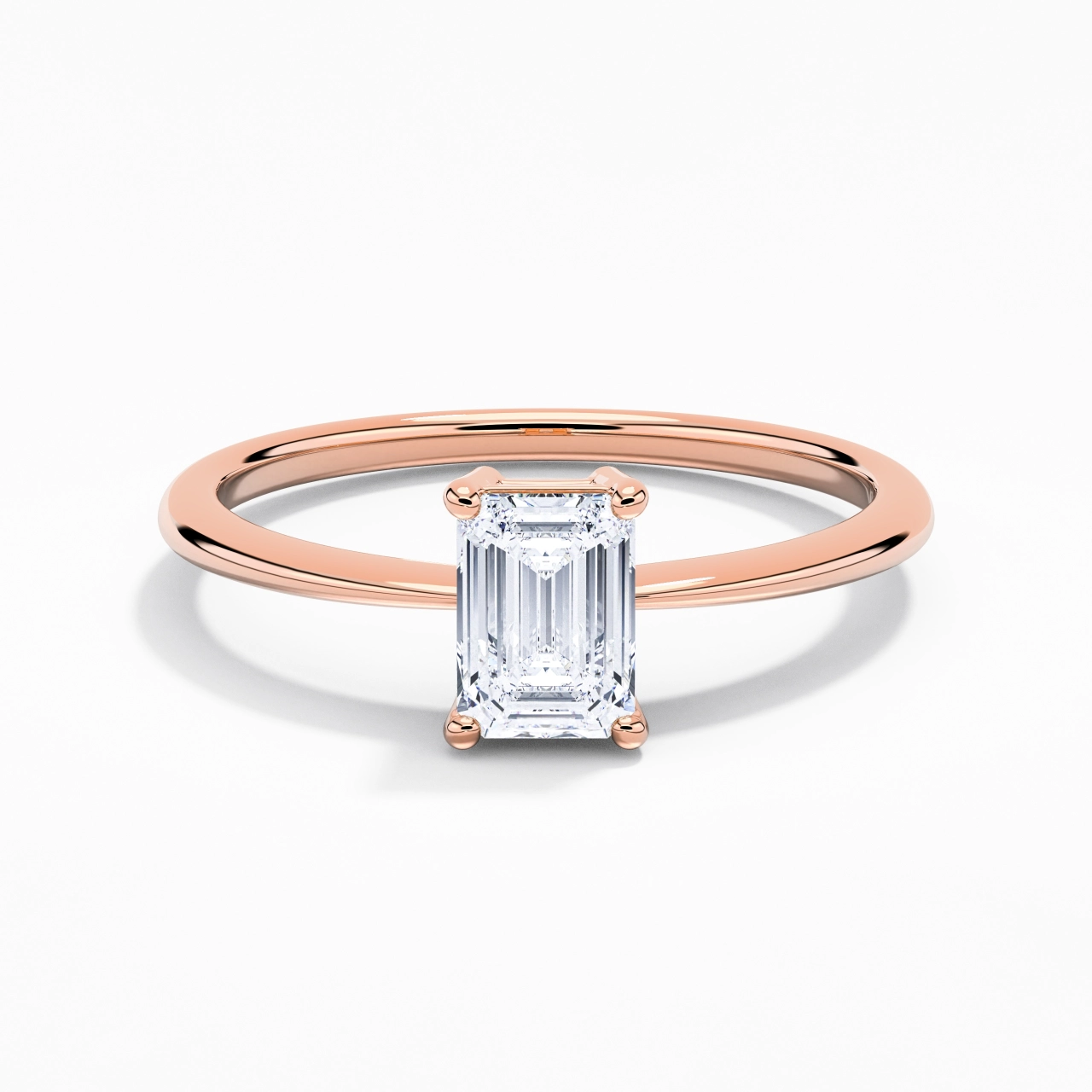 Or rose 18 carats Moissanite Bague de fiançailles