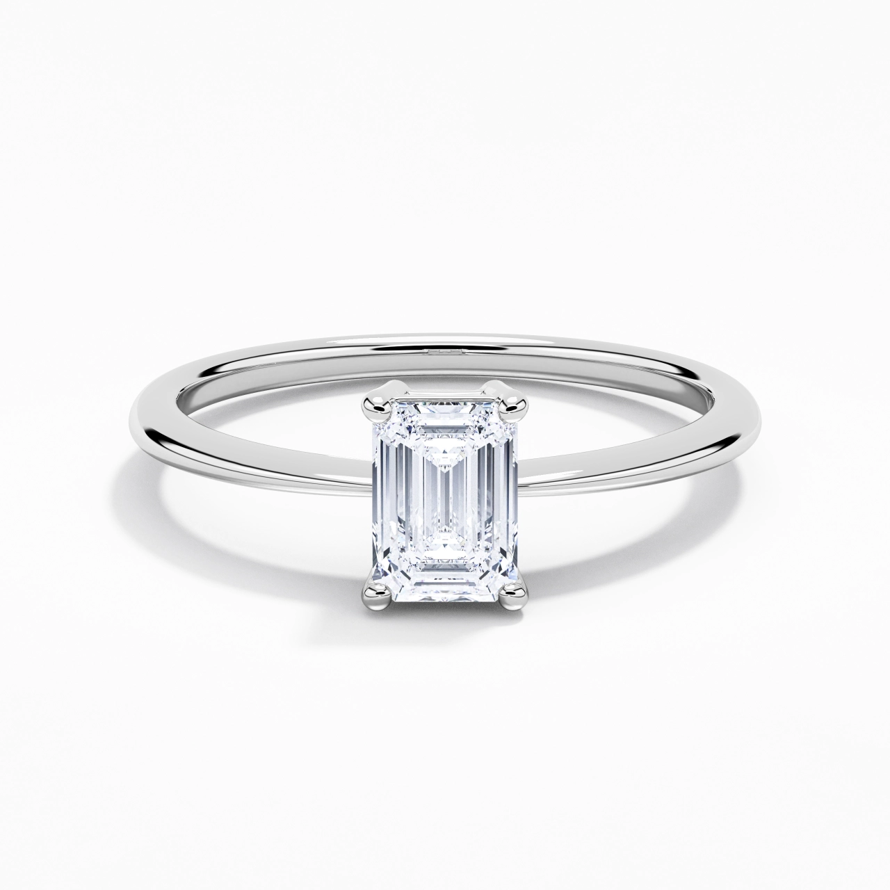 Argent sterling 925 Moissanite Bague de fiançailles