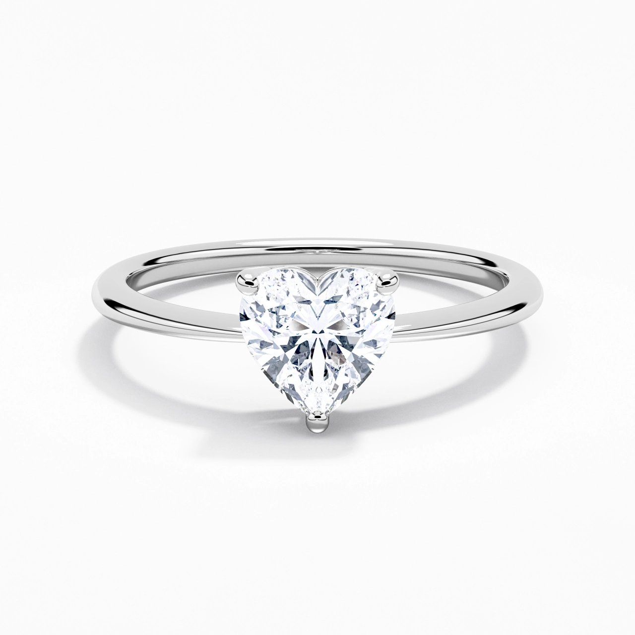 Simple Cœur Coupé Bague de fiançailles