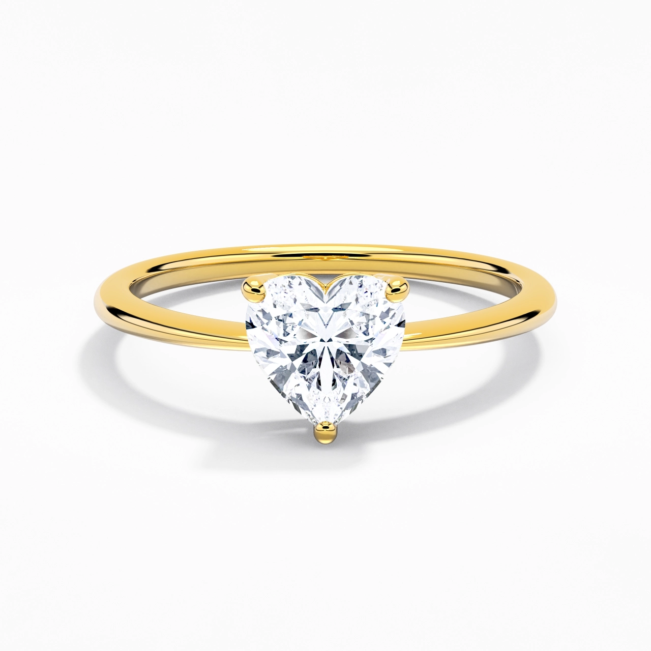 Simple Cœur Coupé Bague de fiançailles
