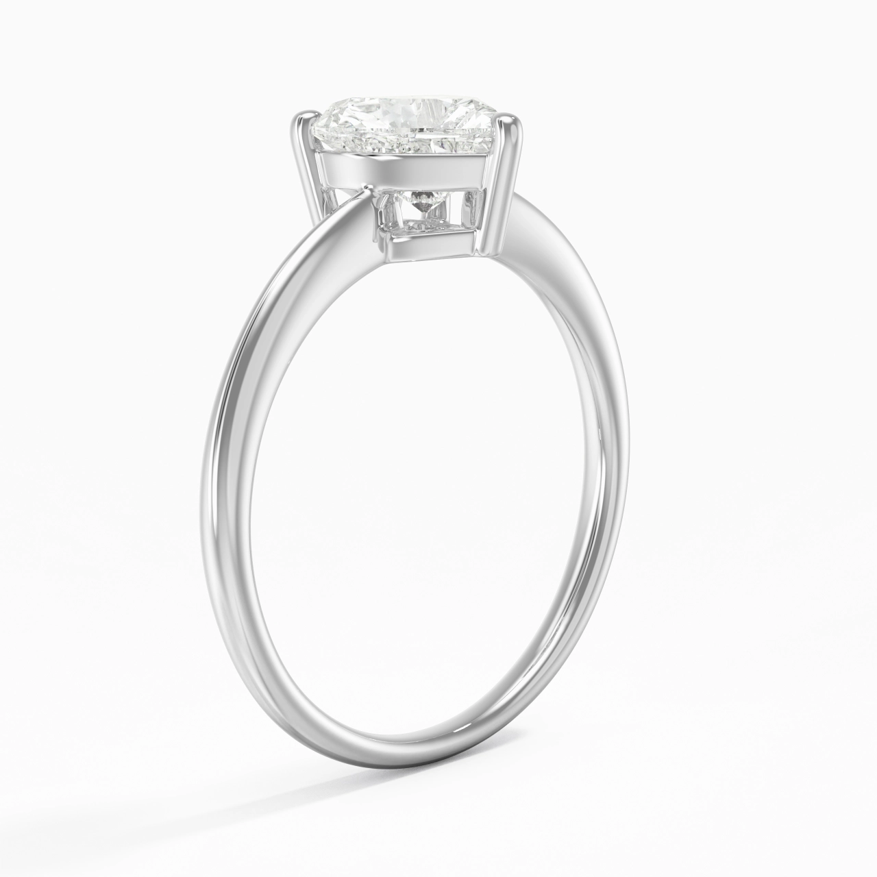Simple Cœur Coupé Bague de fiançailles