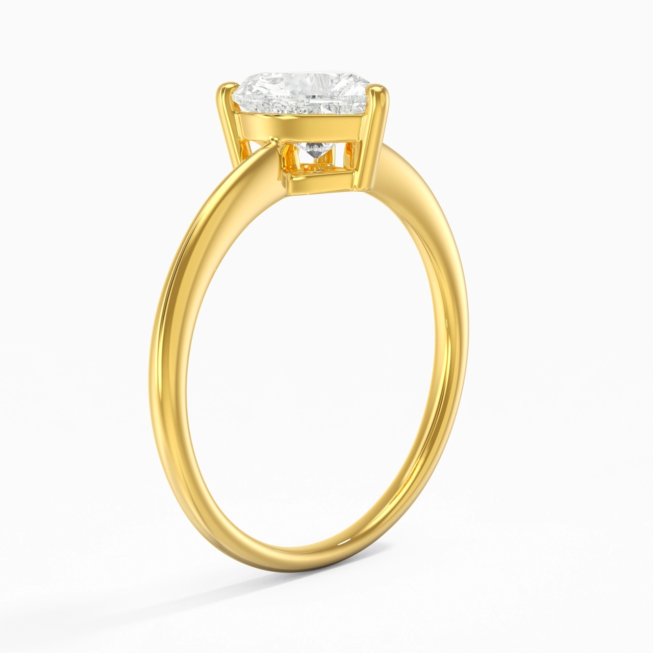 Simple Cœur Coupé Bague de fiançailles