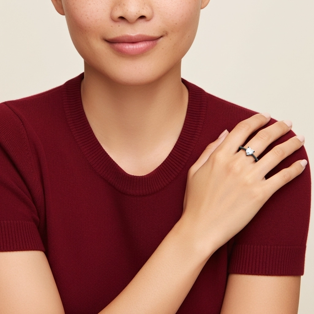 Simple Heart Cut Engagement Ring