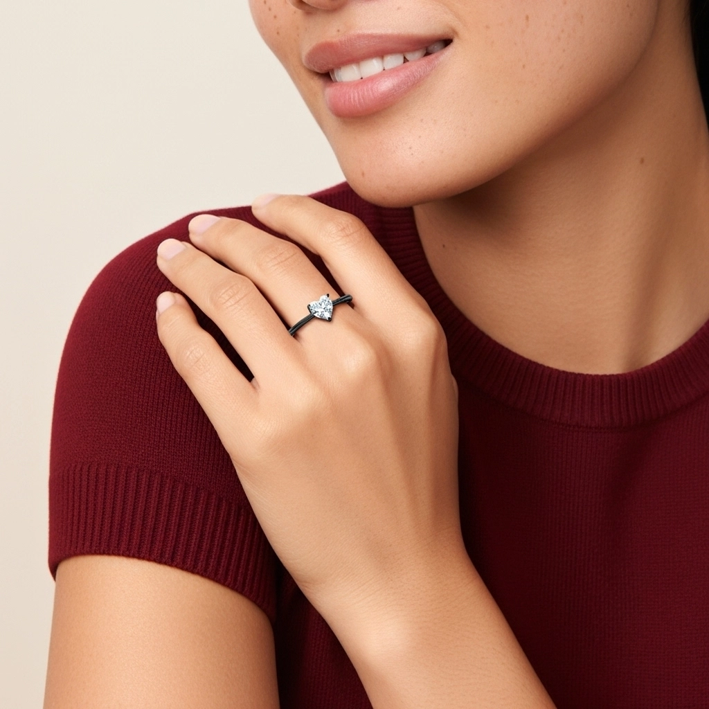 Simple Heart Cut Engagement Ring
