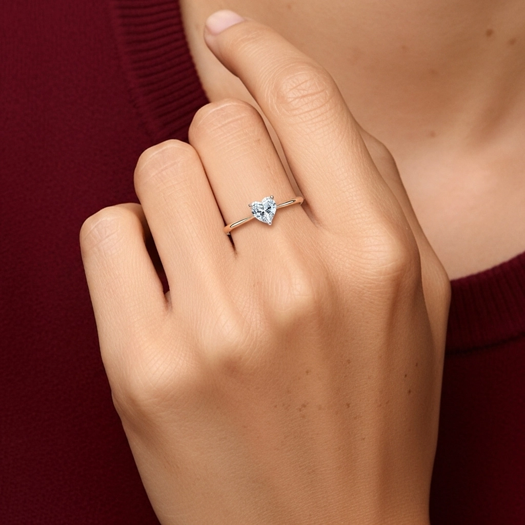 925 Sterling Silver Moissanite Engagement Ring