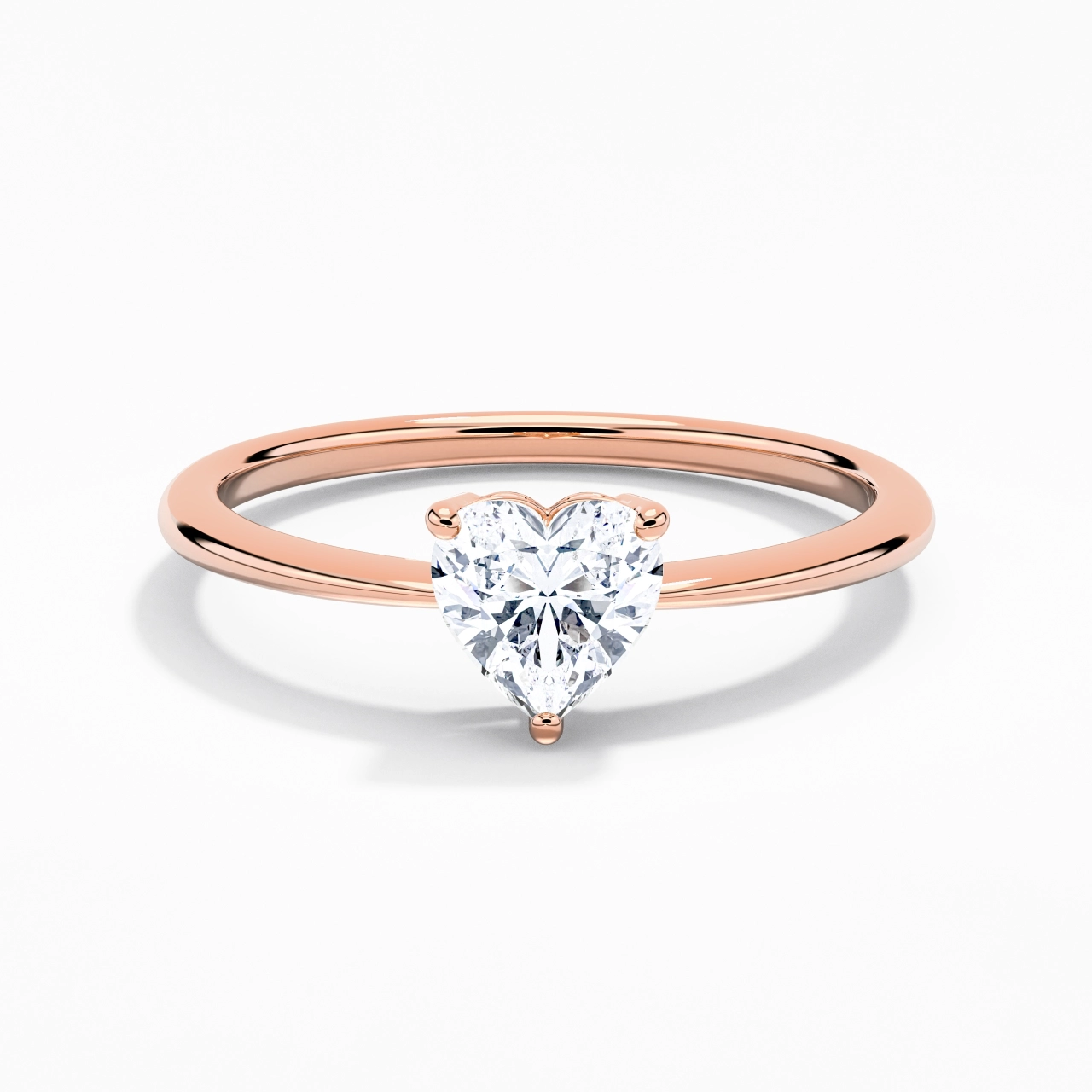 14K Rose Gold Moissanite Engagement Ring