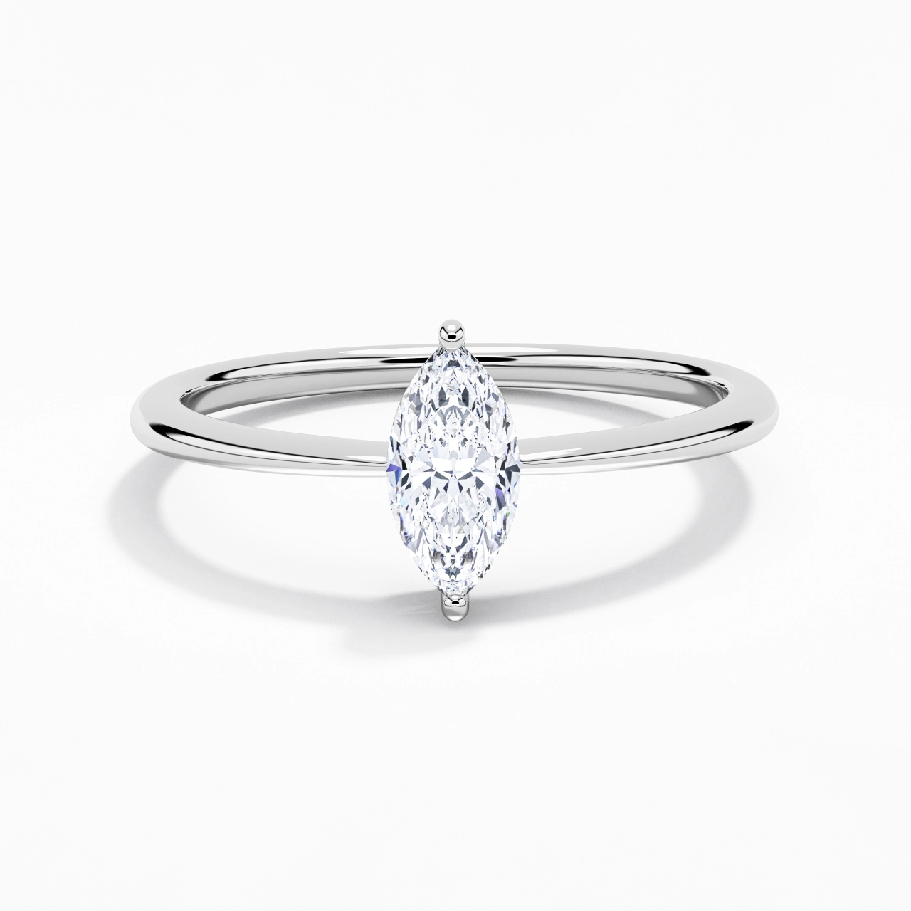 Argent sterling 925 Moissanite Bague de fiançailles